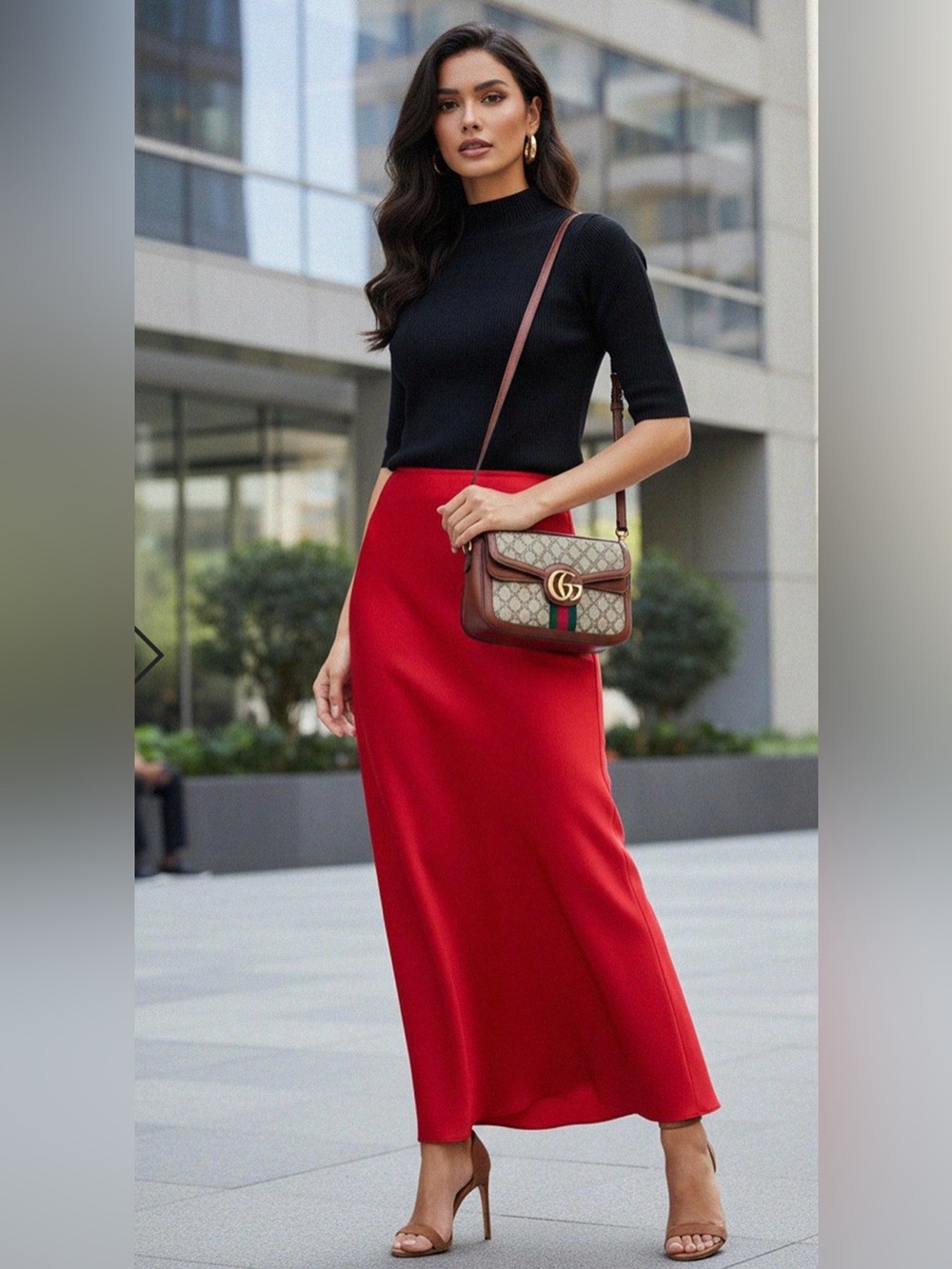 Chico's Vibrant Red Maxi Skirt